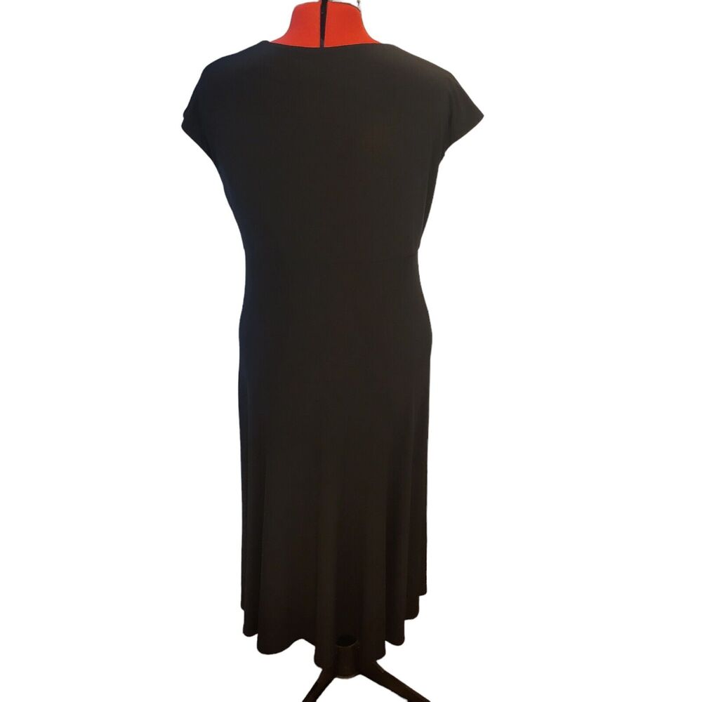 Jones New York black maxi short sleeve v neck dress, size 16 - Picture 2 of 4